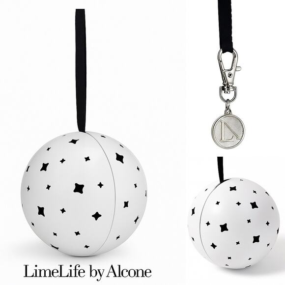 LimeLife by Alcone Holi-Ball Ornament White Star Cutout Metal Sphere Gift Box - Picture 1 of 6